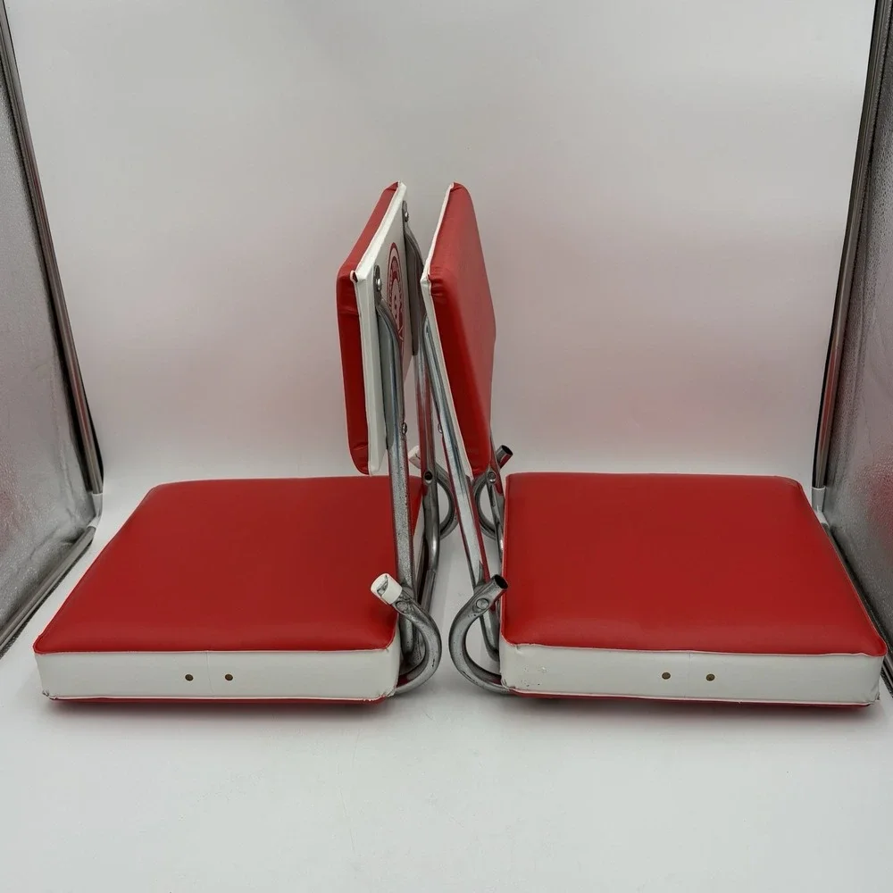 70s Vintage Stanford University Stadium Seat Cushions Folding Chairs Set of 2